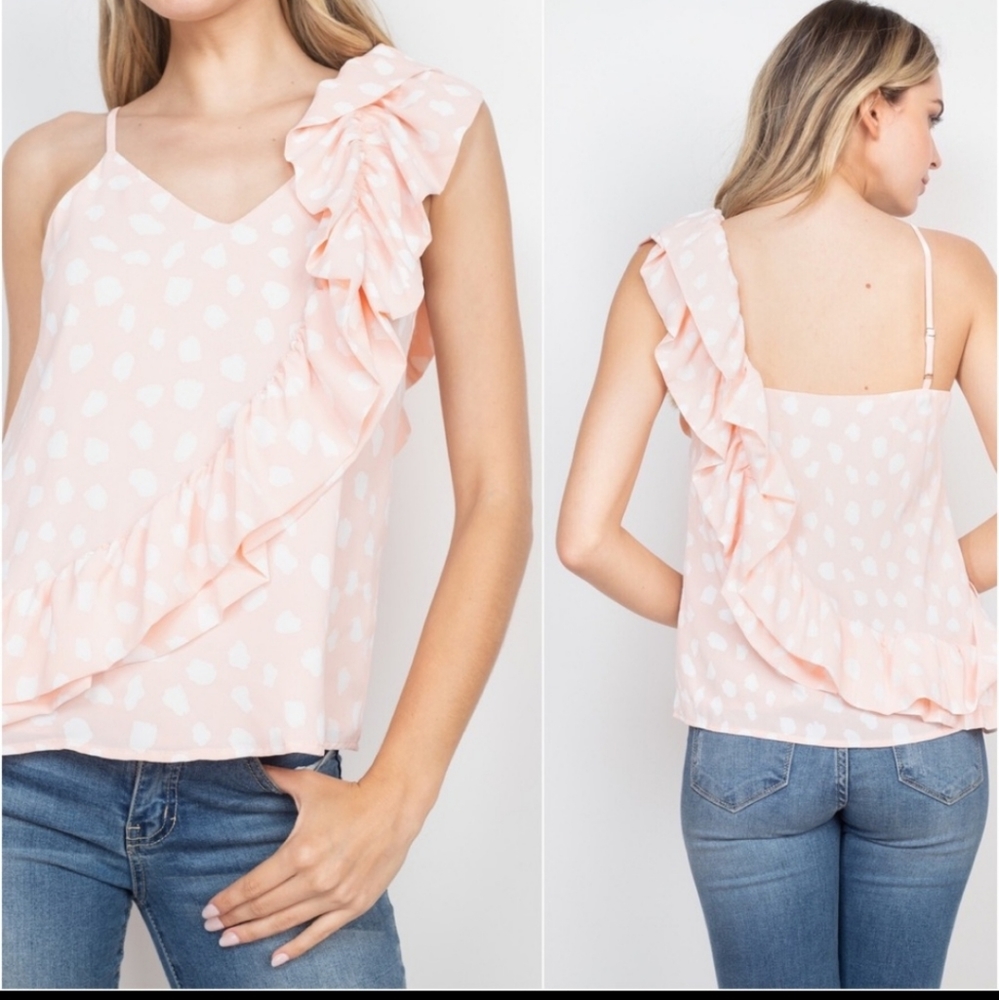 1 left Sm. Pink with ruffles top. - Picture 1 of 5